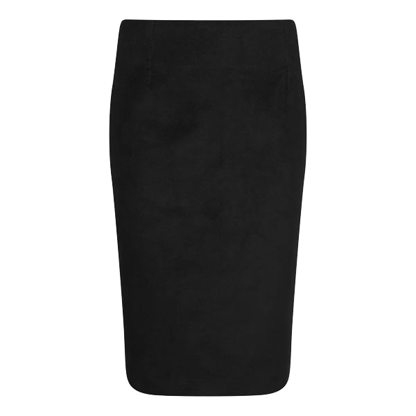 Black Cotton Moleskin Pencil Skirt