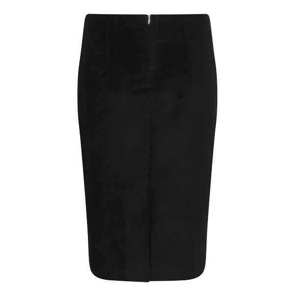 Black Cotton Moleskin Pencil Skirt