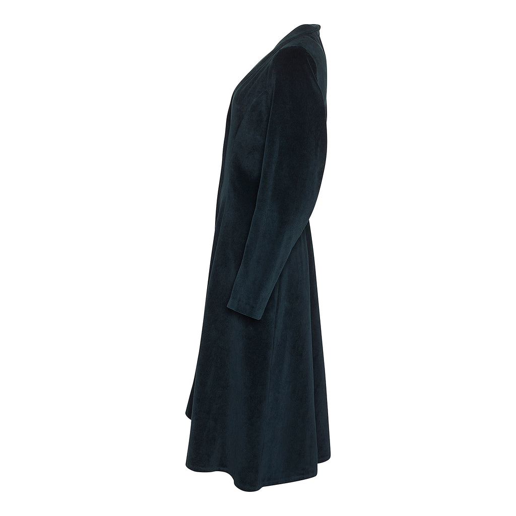 Royal Blue Cotton Velvet Duster Coat