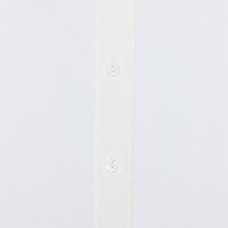 Classic White Cotton Pinpoint Shirt Close Up View