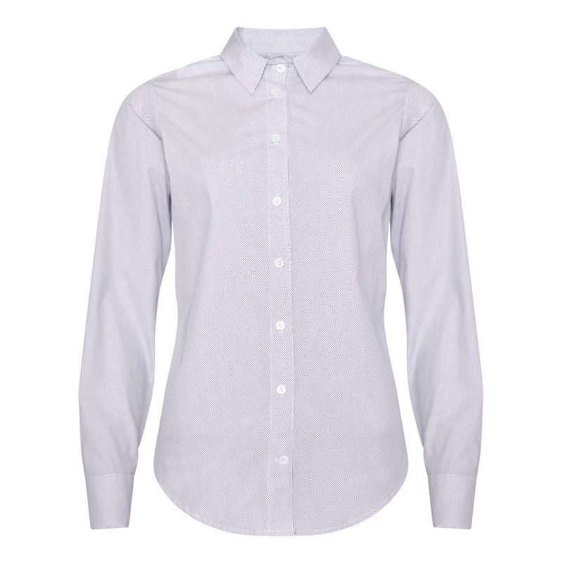 Hampton Polka Dot Cotton Shaped Shirt matching collar front view