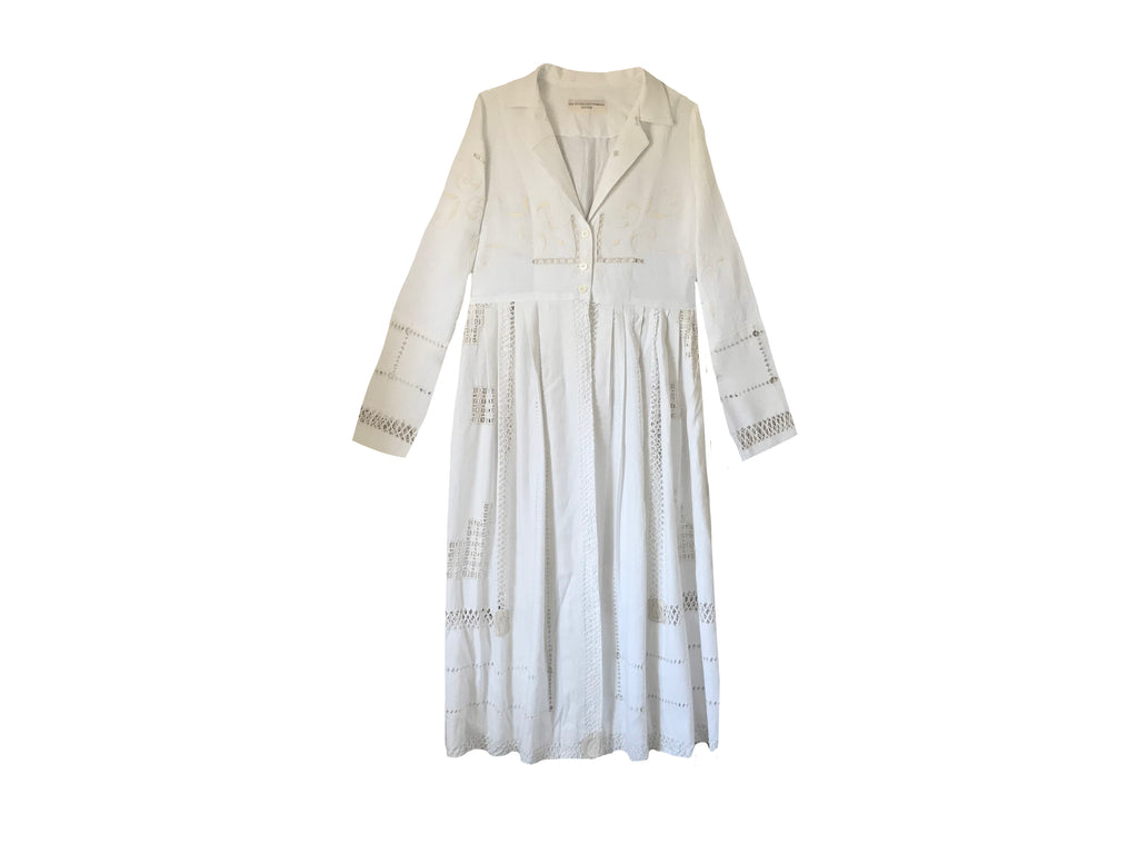 Coat made from Vintage Linens with Hand Embroidery