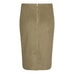 Taupe Cotton Moleskin Pencil Skirt